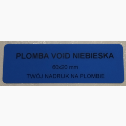 Plomba VOID niebieska 60x20 mm Non Transfer [500 szt.]